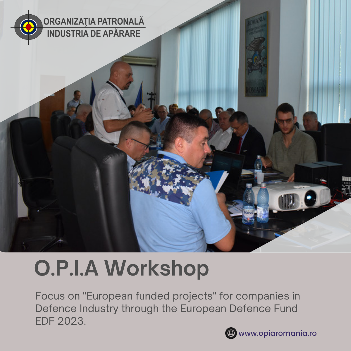 CN ROMARM SA hosted OPIA workshop on “European funded projects” for Defence Industry companies
