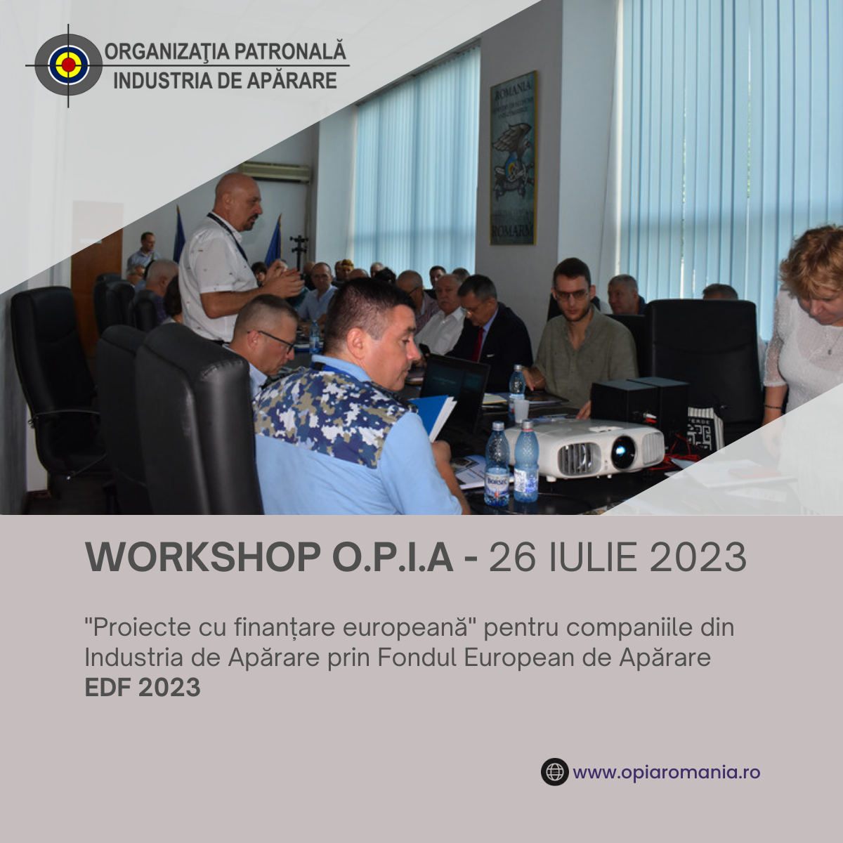 CN ROMARM SA a fost gazda workshop-ului OPIA pe tema „Proiecte cu finanțare europeană” pentru companiile din Industria de Apărare prin Fondul European de Apărare EDF 2023